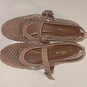 Women's Tan Mesh Flats